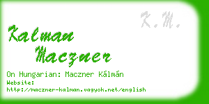 kalman maczner business card